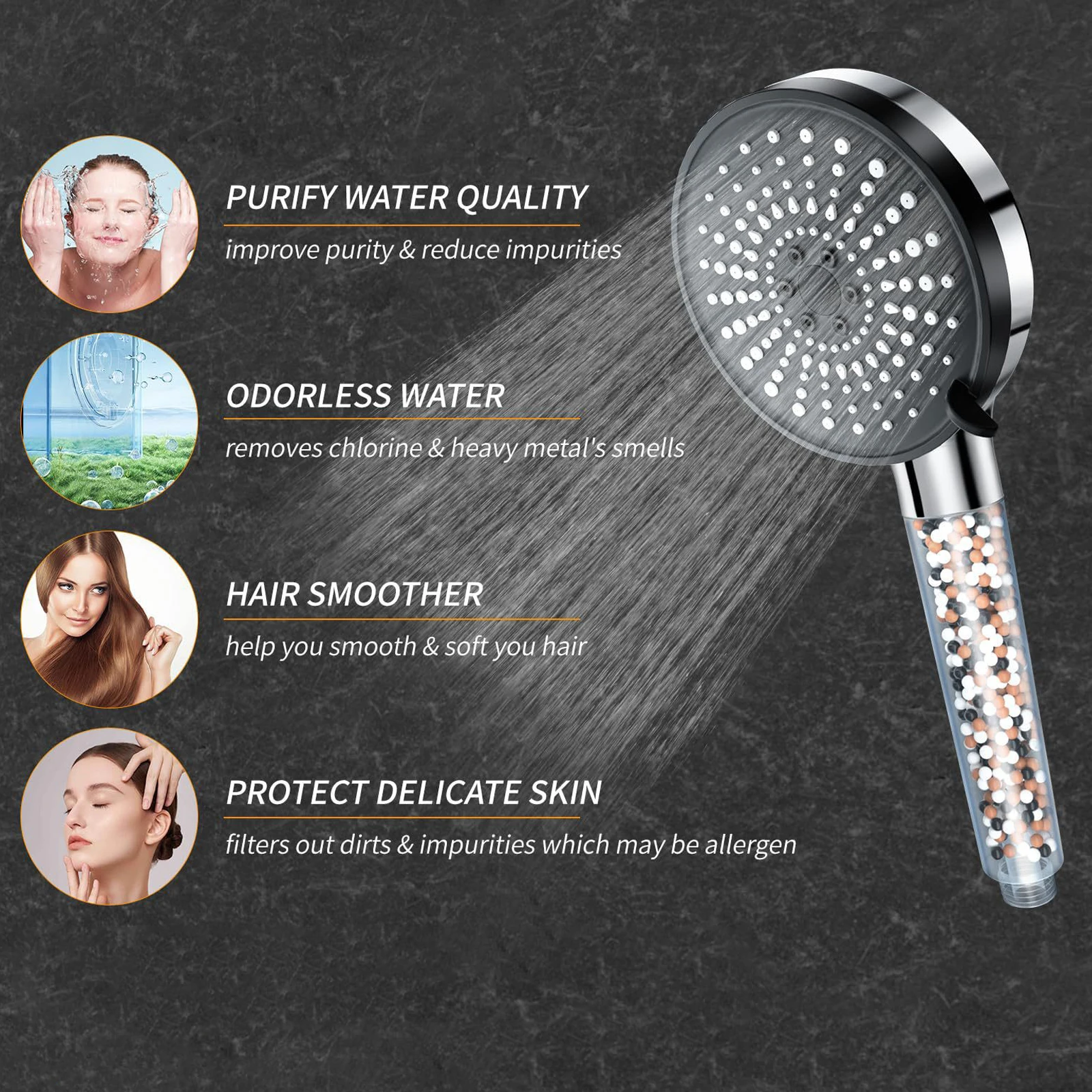 5 Jet Modes Shower Head High Pressure Water Saving Massage Spa Showerhead Handheld Spray Nozzle Hotel Bathroom Accessories 
5 Jet Modes Shower Head High Pressure Water Saving Massage Spa Showerhead Handheld Spray Nozzle Hotel Bathroom Accessories
