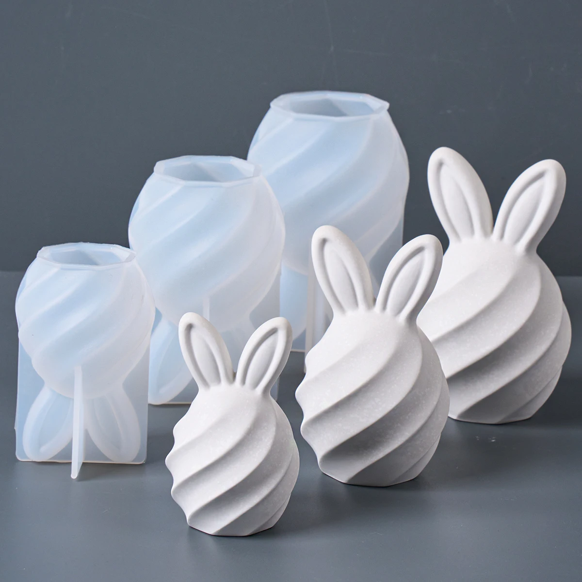 Easter Spiral Bunny Silicone Mold DIY Handmade Rabbit Aromatherapy Candle Plaster Diffuser Stone Ornament Resin Mold Home Decor
Easter Spiral Bunny Silicone Mold DIY Handmade Rabbit Aromatherapy Candle Plaster Diffuser Stone Ornament Resin Mold Home Decor