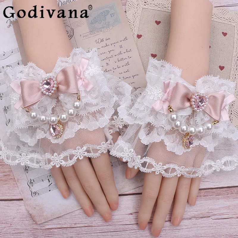 Japanese style Sweet Cute Lolita Hand Sleeves Mine Series Mass-produced Girls' Kawaii Bow Lace Pearl Chain Hand Sleeves
Japanese style Sweet Cute Lolita Hand Sleeves Mine Series Mass-produced Girls' Kawaii Bow Lace Pearl Chain Hand Sleeves