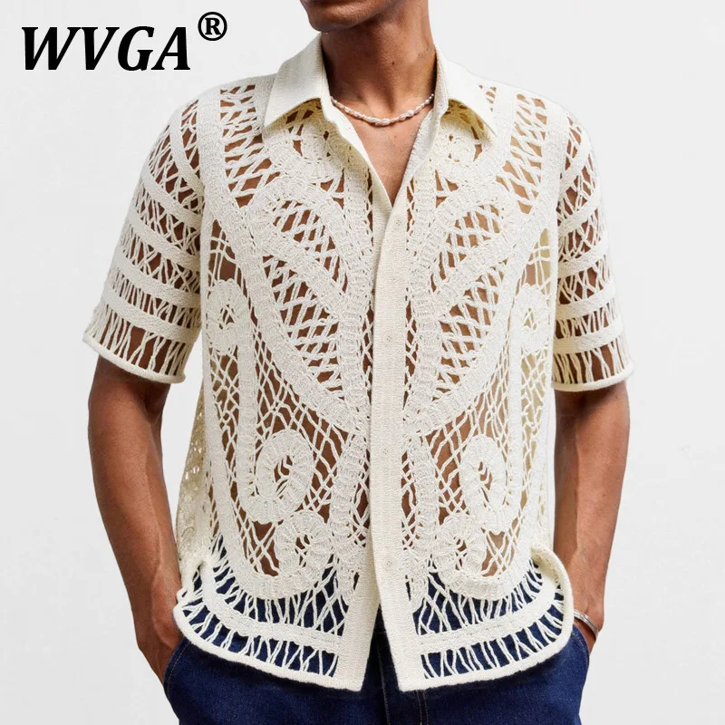 WVGA Summer New Man Tide High Street Hollow Out Knit Tops Trendy Short Sleeved Cardigan Niche Chic Casual Shirts Ins Y2K W11676
WVGA Summer New Man Tide High Street Hollow Out Knit Tops Trendy Short Sleeved Cardigan Niche Chic Casual Shirts Ins Y2K W11676