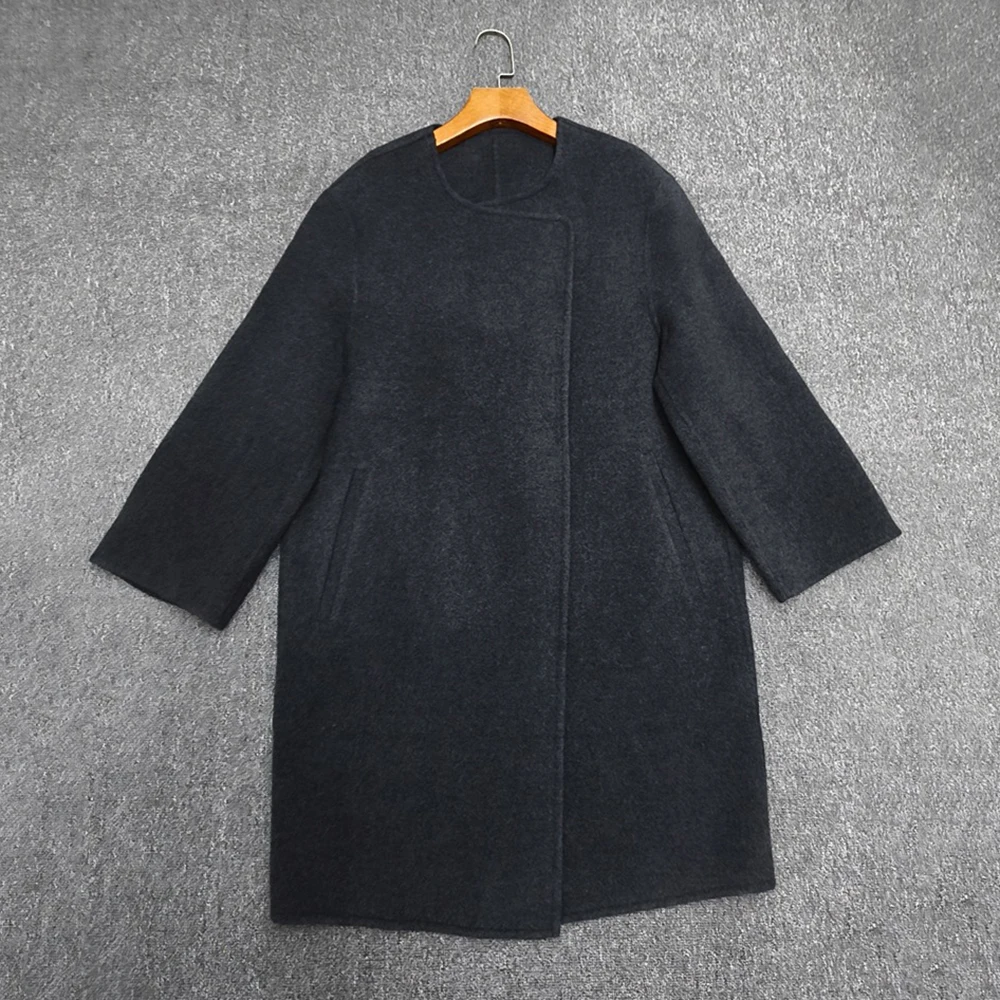 Женское шерстяное пальто Y2K, минималистичный стиль, элегантный длинный плащ без воротника с заниженными плечами, осень 2023, новинка
Женское шерстяное пальто Y2K, минималистичный стиль, элегантный длинный плащ без воротника с заниженными плечами, осень 2023, новинка