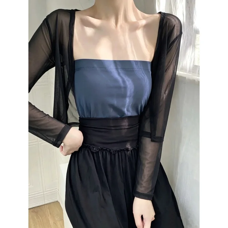 Hot Sale Women Short Mesh Cropped Cardigan Solid Color Long Sleeve Open Sun Protection Thin Breathable Casual Beach Cover Up
Hot Sale Women Short Mesh Cropped Cardigan Solid Color Long Sleeve Open Sun Protection Thin Breathable Casual Beach Cover Up