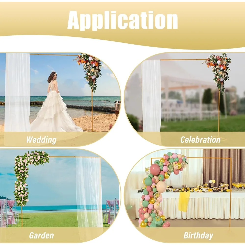 Metal Wedding Stand, Wedding Stand, Gold Backdrop Arch, 2.4x2.4m Iron Frame,Corrosion Resistant,Sturdy Party Ceremony Decoration
Metal Wedding Stand, Wedding Stand, Gold Backdrop Arch, 2.4x2.4m Iron Frame,Corrosion Resistant,Sturdy Party Ceremony Decoration
