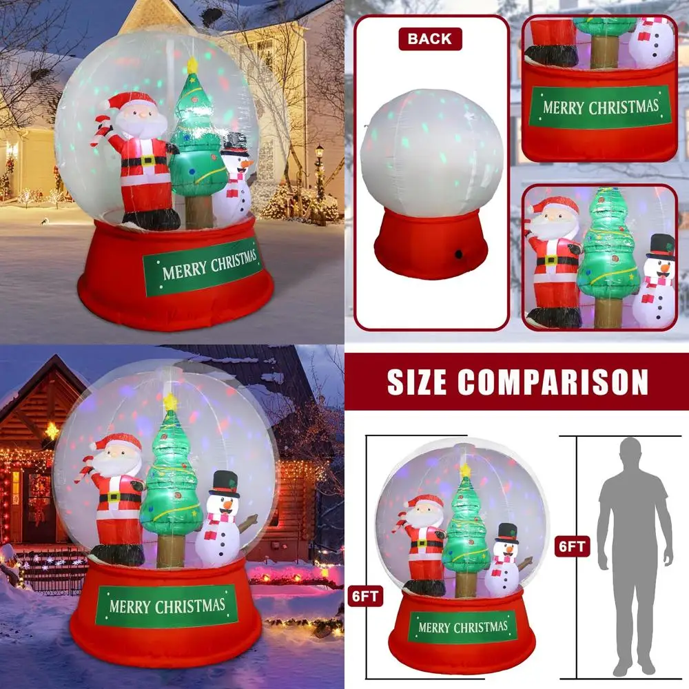 Giant 6ft Inflatable Christmas Snow Globe with LED Lights and Swirling Snow for Outdoor Festive Yard Decorations
Giant 6ft Inflatable Christmas Snow Globe with LED Lights and Swirling Snow for Outdoor Festive Yard Decorations