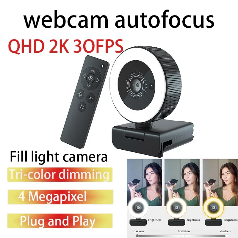 Webcam Auto Focus 2K 30FPS RGB Light Correction Dual Mics Magnetic Privacy Cover Patent Design for Streaming Teaching PC Laptop
Webcam Auto Focus 2K 30FPS RGB Light Correction Dual Mics Magnetic Privacy Cover Patent Design for Streaming Teaching PC Laptop