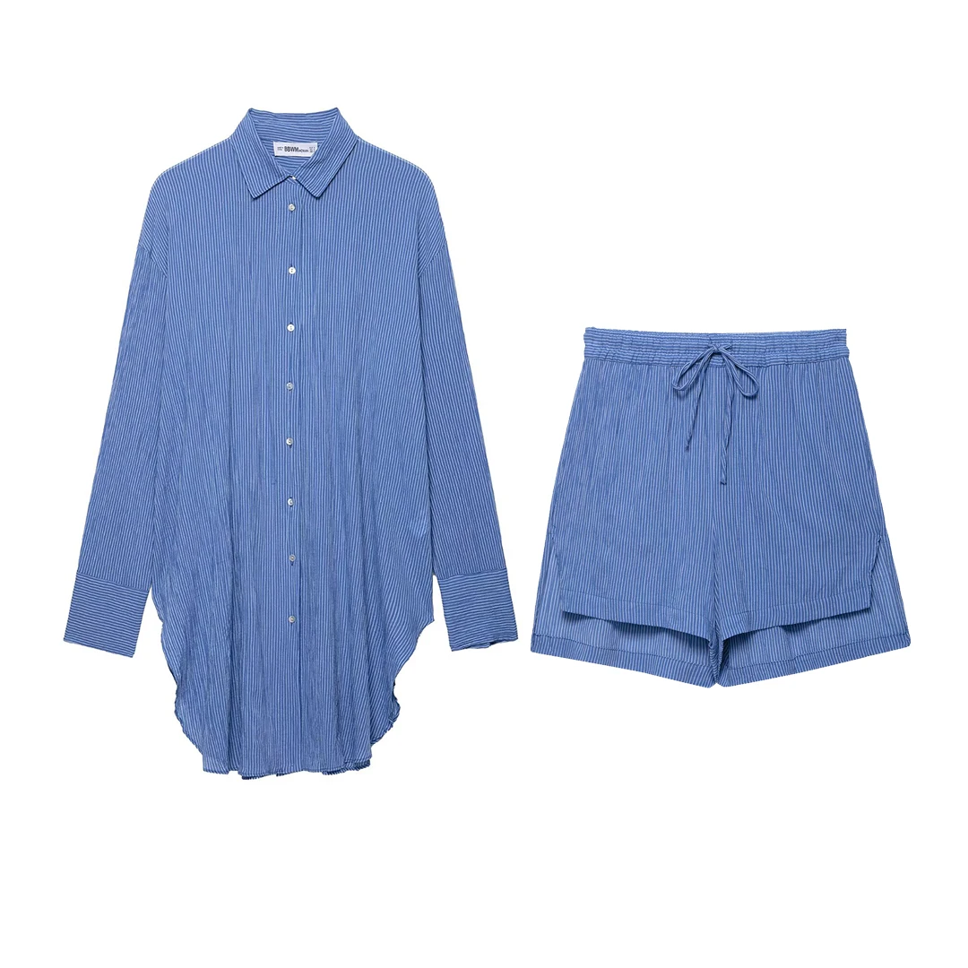 Topenomi Fashion Striped Matching Sets Women 2025 Autumn Oversize Irregular Long Sleeve Shirts Casual Shorts Vintage Suits New
Topenomi Fashion Striped Matching Sets Women 2025 Autumn Oversize Irregular Long Sleeve Shirts Casual Shorts Vintage Suits New