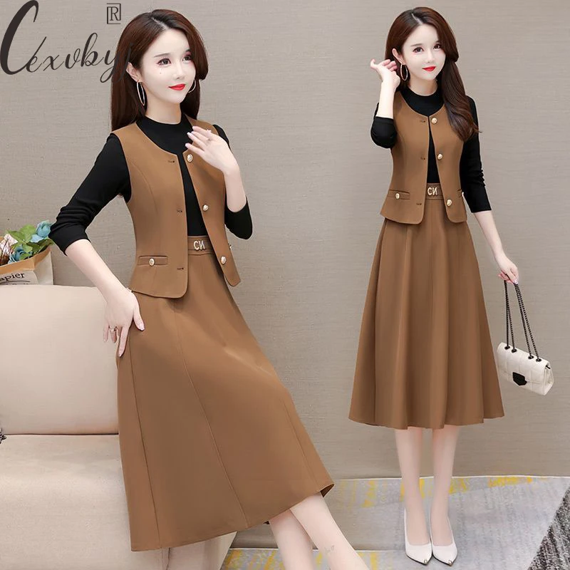 Plus Size Vintage Dress 2 Peice Set Women Long Sleeve Blazer Coat+Sleeveless A-Line Dress Suit Office Lady Elegant Suit Outfits
Plus Size Vintage Dress 2 Peice Set Women Long Sleeve Blazer Coat+Sleeveless A-Line Dress Suit Office Lady Elegant Suit Outfits