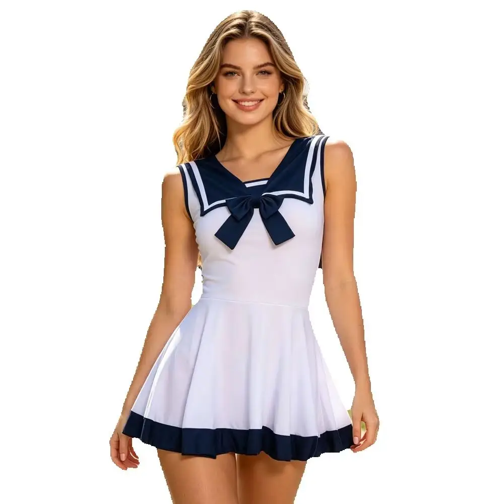 Women Sexy Sleeveless Sailor Dress Japanese JK Uniform Mini Skirt Bow V Neck Cosplay Costume Adult Schoolgirl Role Play Lingerie
Women Sexy Sleeveless Sailor Dress Japanese JK Uniform Mini Skirt Bow V Neck Cosplay Costume Adult Schoolgirl Role Play Lingerie
