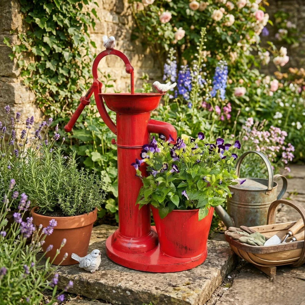 Antique Blue Water Pump Planter Metal Barrel Flower Pot Garden Decor for Balcony Patio Yard Outdoor Decoration
Antique Blue Water Pump Planter Metal Barrel Flower Pot Garden Decor for Balcony Patio Yard Outdoor Decoration
