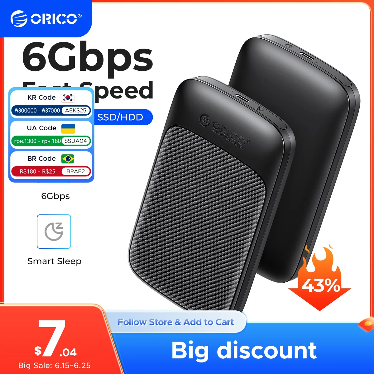 ORICO USB3.1 Корпус для жесткого диска 6 Гбит/с SATA- Type-C HDD SSD Корпус для жесткого диска Поддержка UASP для 7 ~ 9,5 мм 2,5-дюймового SSD/HDD
ORICO USB3.1 Корпус для жесткого диска 6 Гбит/с SATA- Type-C HDD SSD Корпус для жесткого диска Поддержка UASP для 7 ~ 9,5 мм 2,5-дюймового SSD/HDD
