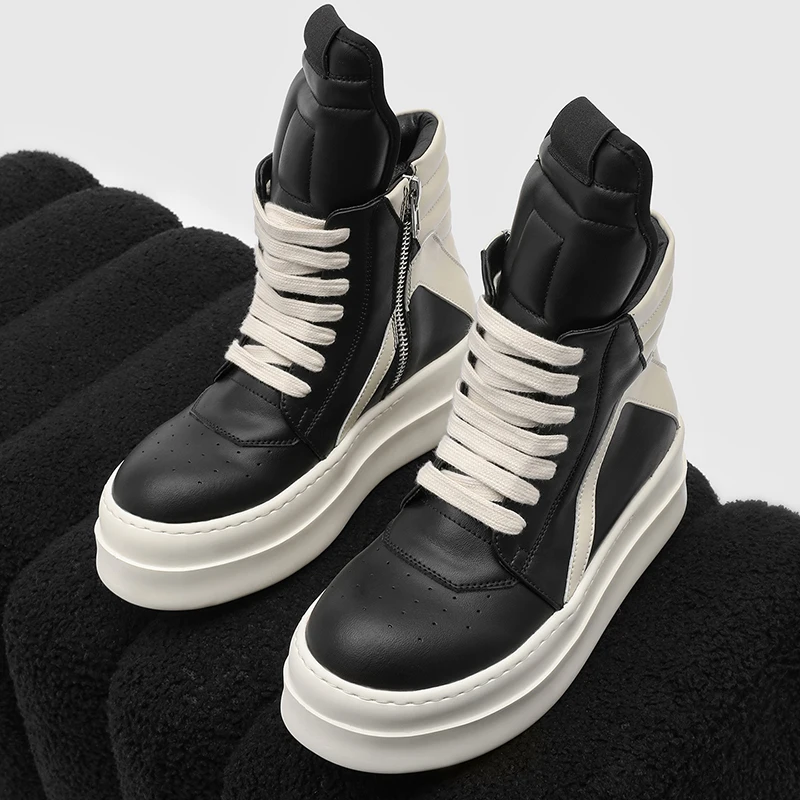 Men New High Top Board Shoes with Inverted Triangle Thick Sole Casual Color Blocking Personalized Trendy Shoes
Men New High Top Board Shoes with Inverted Triangle Thick Sole Casual Color Blocking Personalized Trendy Shoes