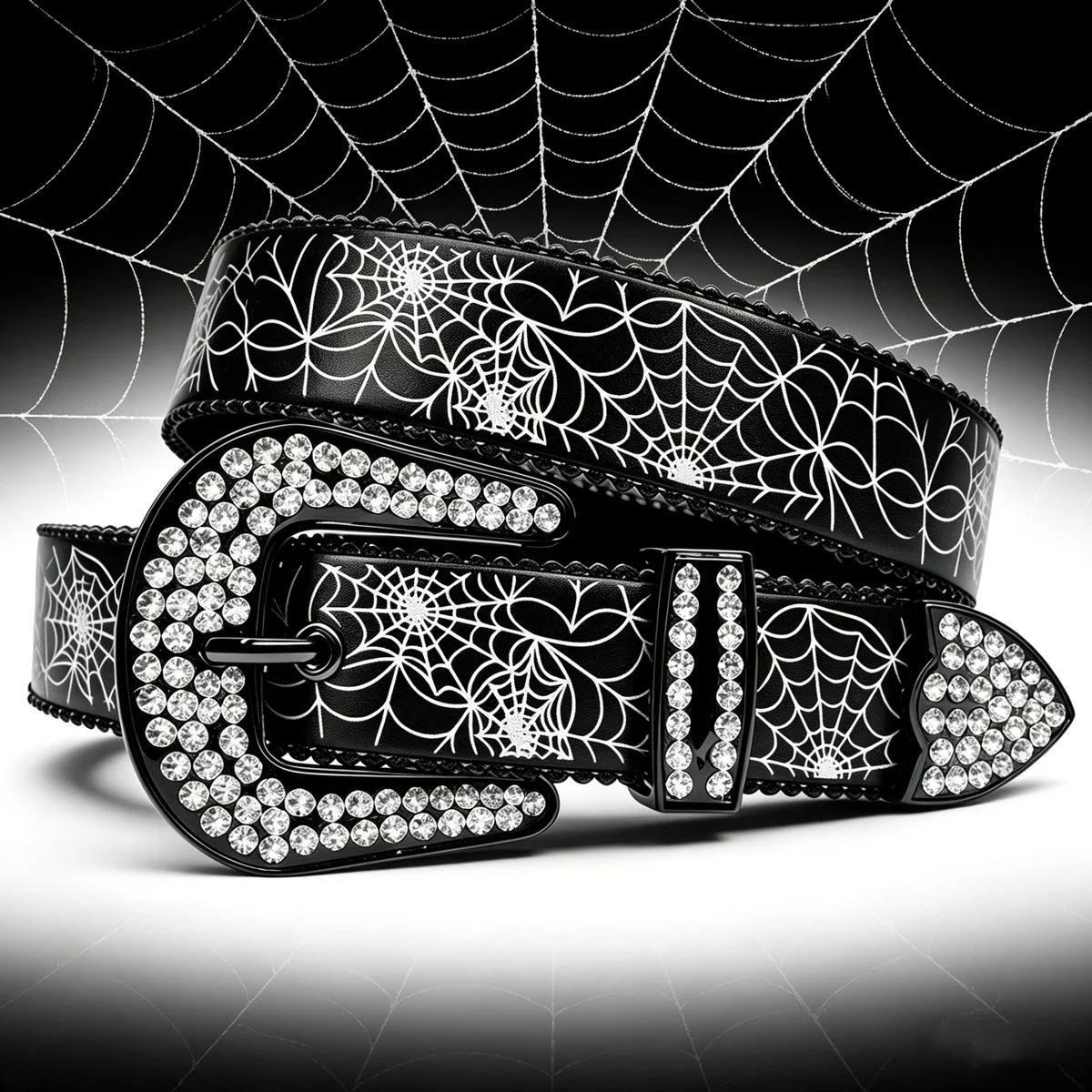 White Spider Web Print Rhinestone Waist Belt Gothic Y2K Unisex Fashion Accessory for Men Women Daily Casual Outfits
White Spider Web Print Rhinestone Waist Belt Gothic Y2K Unisex Fashion Accessory for Men Women Daily Casual Outfits