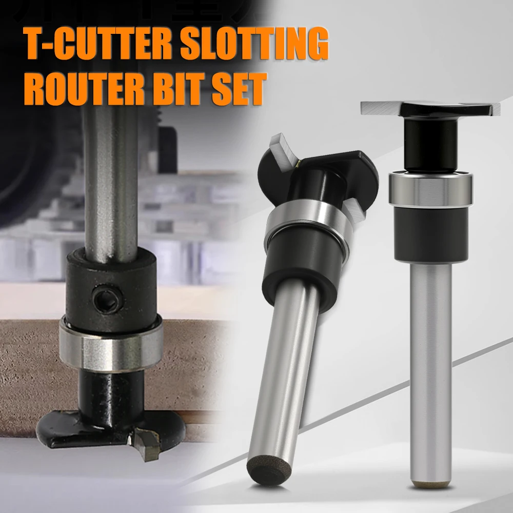XHYKern 1/4 Inch Shank T Type Router Bit with Bearing Woodworking Grooving Trimming Cutter
XHYKern 1/4 Inch Shank T Type Router Bit with Bearing Woodworking Grooving Trimming Cutter