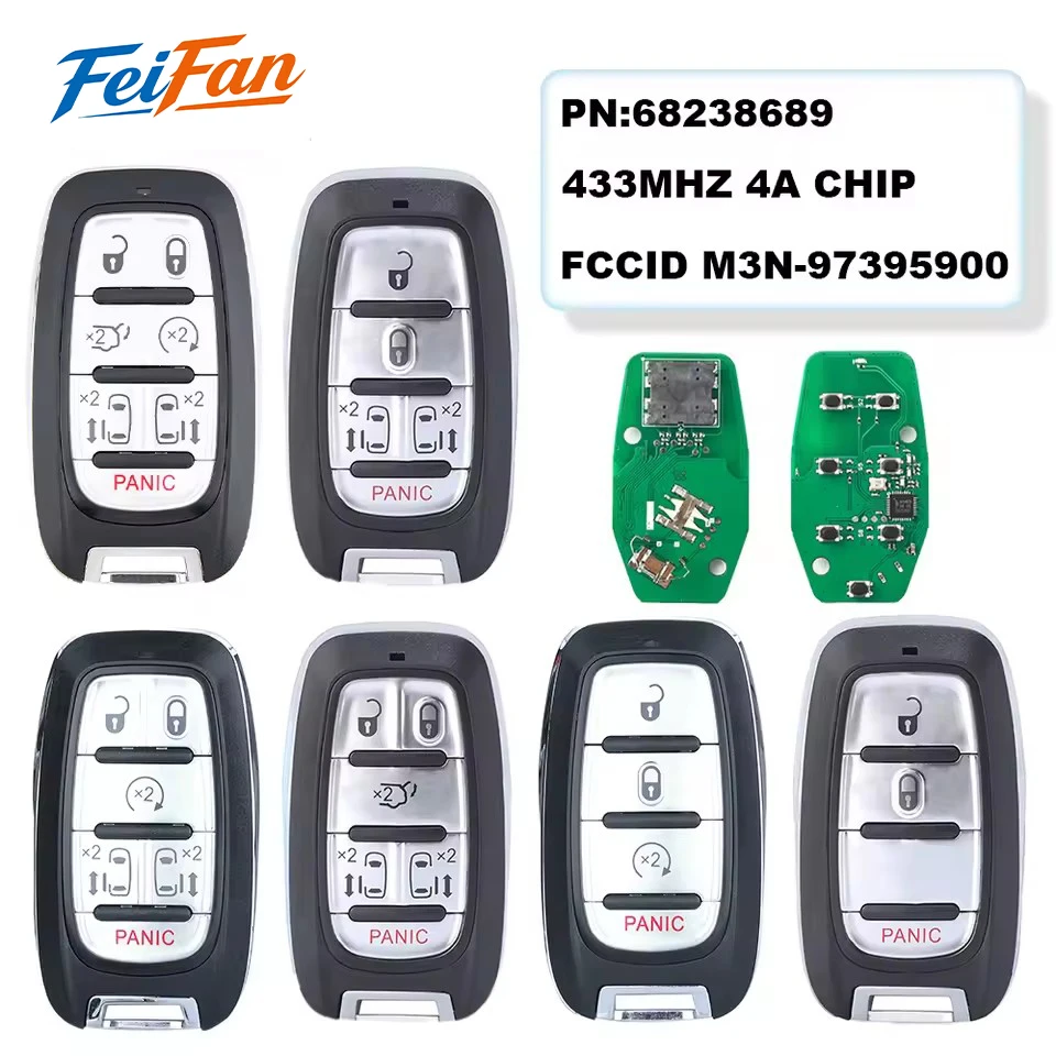 FeiFan M3N-97395900 3-7 Buttons Smart Remote Key Fob For Chrysler Pacifica 2017 2018 2019 2020 Voyager 2021 2022 2023 4A Chip
FeiFan M3N-97395900 3-7 Buttons Smart Remote Key Fob For Chrysler Pacifica 2017 2018 2019 2020 Voyager 2021 2022 2023 4A Chip