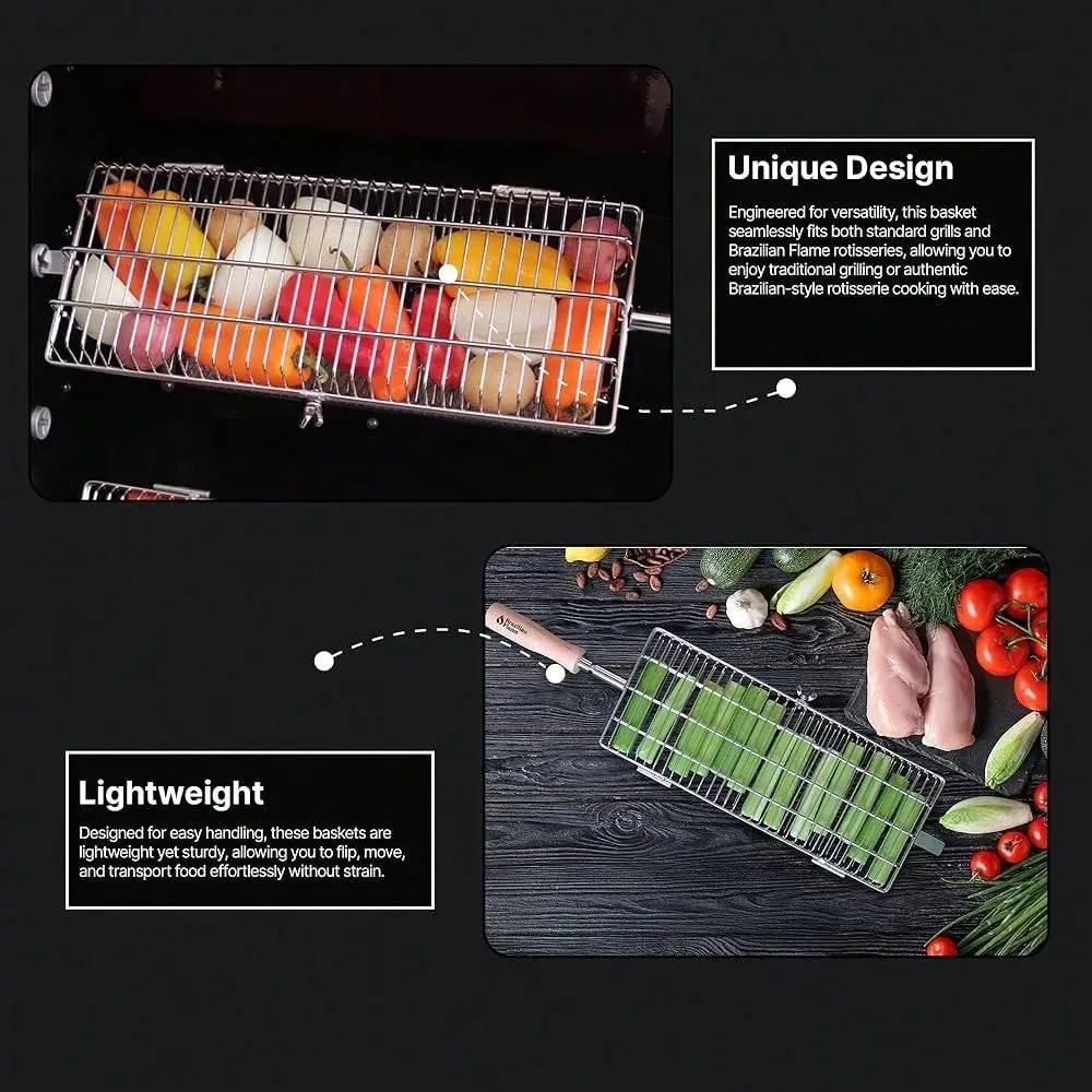 Steel Flat Basket Barbecue Net Tube Wire Mesh Grill Basket, Rolling Grilling Tool For Vegetables, BBQ Accessories Portable Outd
Steel Flat Basket Barbecue Net Tube Wire Mesh Grill Basket, Rolling Grilling Tool For Vegetables, BBQ Accessories Portable Outd