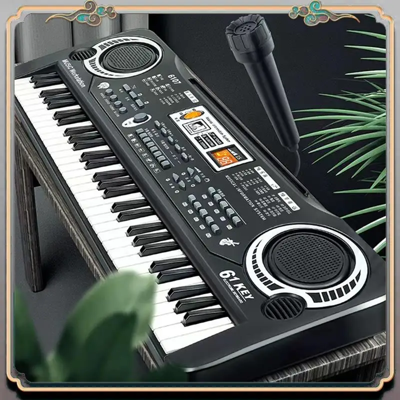Durable 61 Keys Children Electronic Keyboard Piano With Microphone Beginner Musical Instrument Organ Educational Toys 
Durable 61 Keys Children Electronic Keyboard Piano With Microphone Beginner Musical Instrument Organ Educational Toys