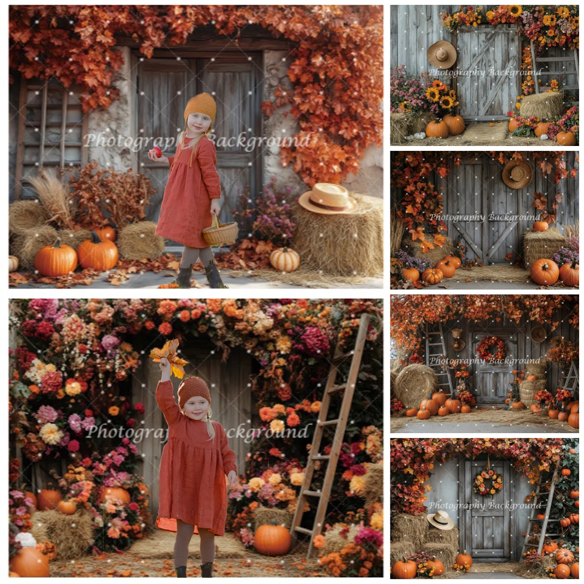 Autumn Farmhouse Photography Backdrop Rustic Wood Cabin Maple Leaves Pumpkins Sunflowers Harvest Party Decorations Background
Autumn Farmhouse Photography Backdrop Rustic Wood Cabin Maple Leaves Pumpkins Sunflowers Harvest Party Decorations Background