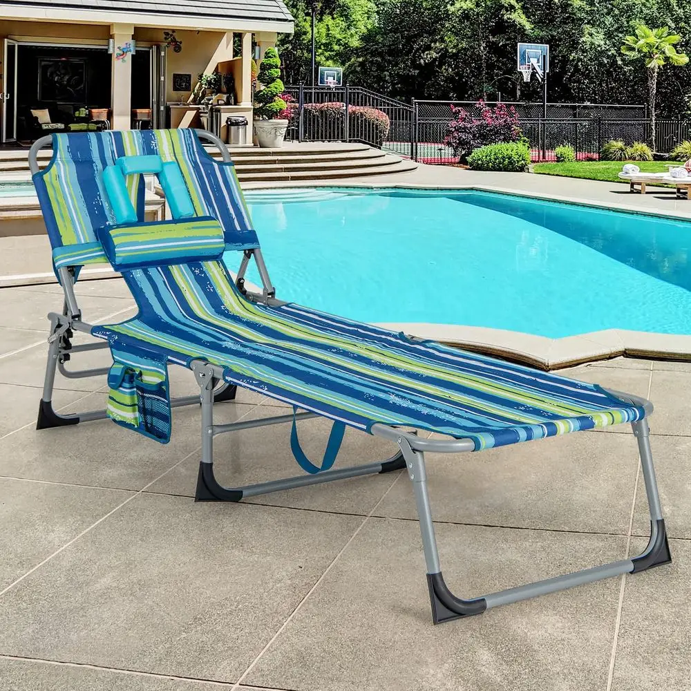 Tanning Chair, Folding Beach Lounger with Face Arm Hole, Adjustable Backrest, Side Pocket amp Carry Handle, Outside Sunbathing
Tanning Chair, Folding Beach Lounger with Face Arm Hole, Adjustable Backrest, Side Pocket amp Carry Handle, Outside Sunbathing