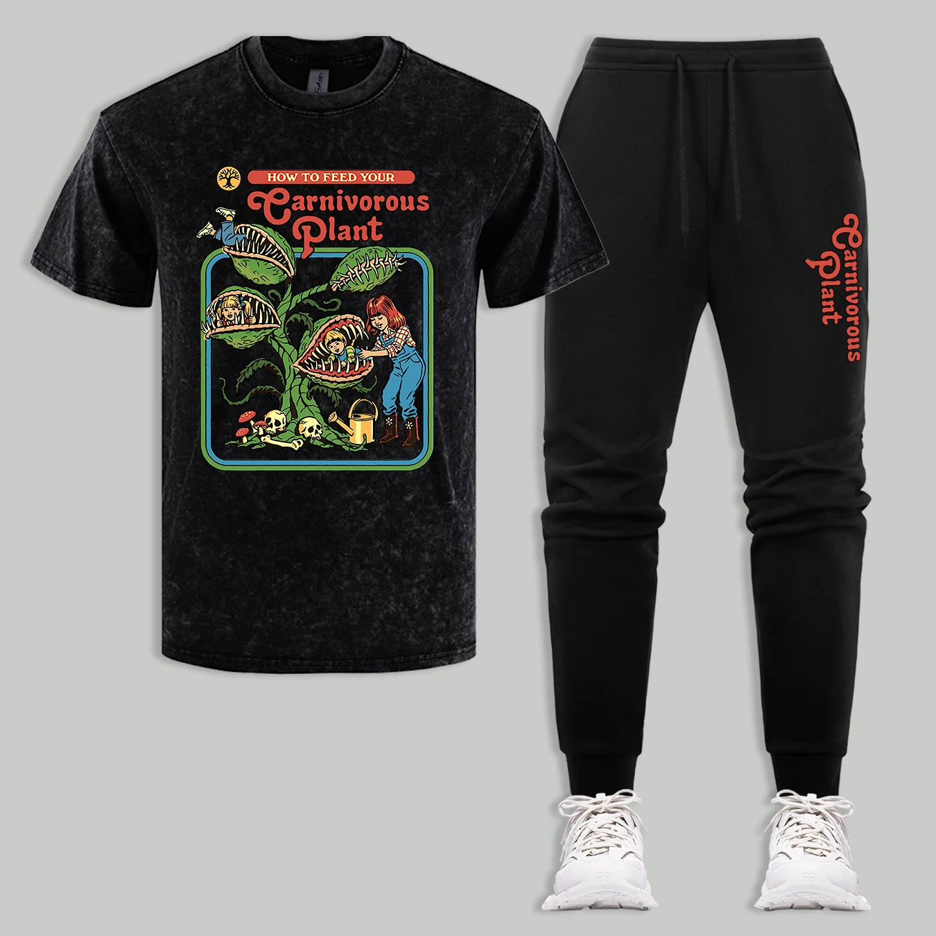 Earnivorous Plant Pattern Washed T-Shirts Men Vintage Speatpants Soft Sportwear Warm Clothes O-Neck Short Sleeve Trousers Set
Earnivorous Plant Pattern Washed T-Shirts Men Vintage Speatpants Soft Sportwear Warm Clothes O-Neck Short Sleeve Trousers Set
