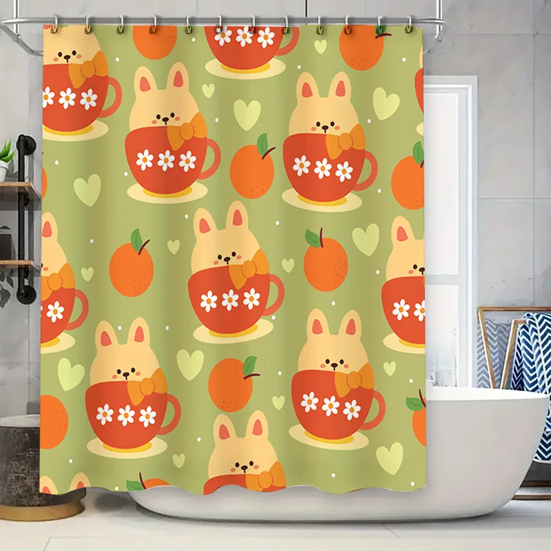 Adorable Animal Pattern Shower Curtain Rabbit Tea Time Design for Bathroom Decor Green 3D Printed Fabric with Hooks Set (60x72)
Adorable Animal Pattern Shower Curtain Rabbit Tea Time Design for Bathroom Decor Green 3D Printed Fabric with Hooks Set (60x72)