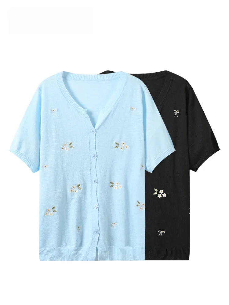 plus Size Women's Short Sleeve T-Shirt Summer New Style Lazy Style Meat Covering Thinming Knitted Shirt V-neck Plant Floral P...
plus Size Women's Short Sleeve T-Shirt Summer New Style Lazy Style Meat Covering Thinming Knitted Shirt V-neck Plant Floral P...