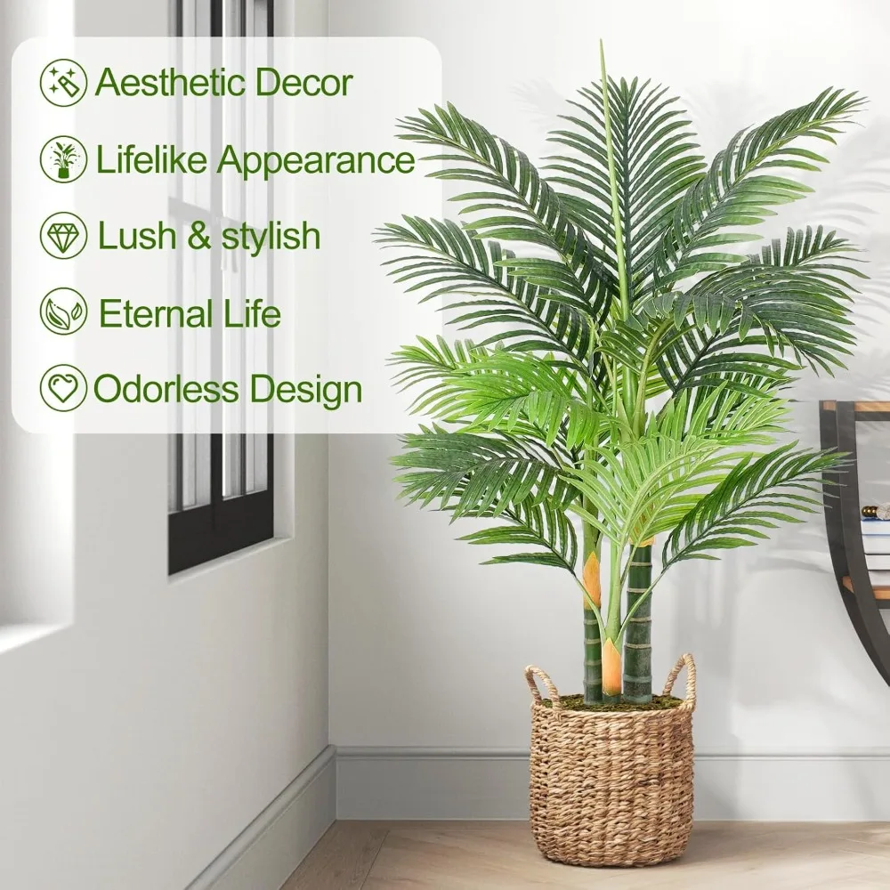 Three Golden Vine Palm Artificial Trees, 4-foot High Large Tropical Palm Trees, Indoor and Outdoor Potted Plants, UV Resistant
Three Golden Vine Palm Artificial Trees, 4-foot High Large Tropical Palm Trees, Indoor and Outdoor Potted Plants, UV Resistant
