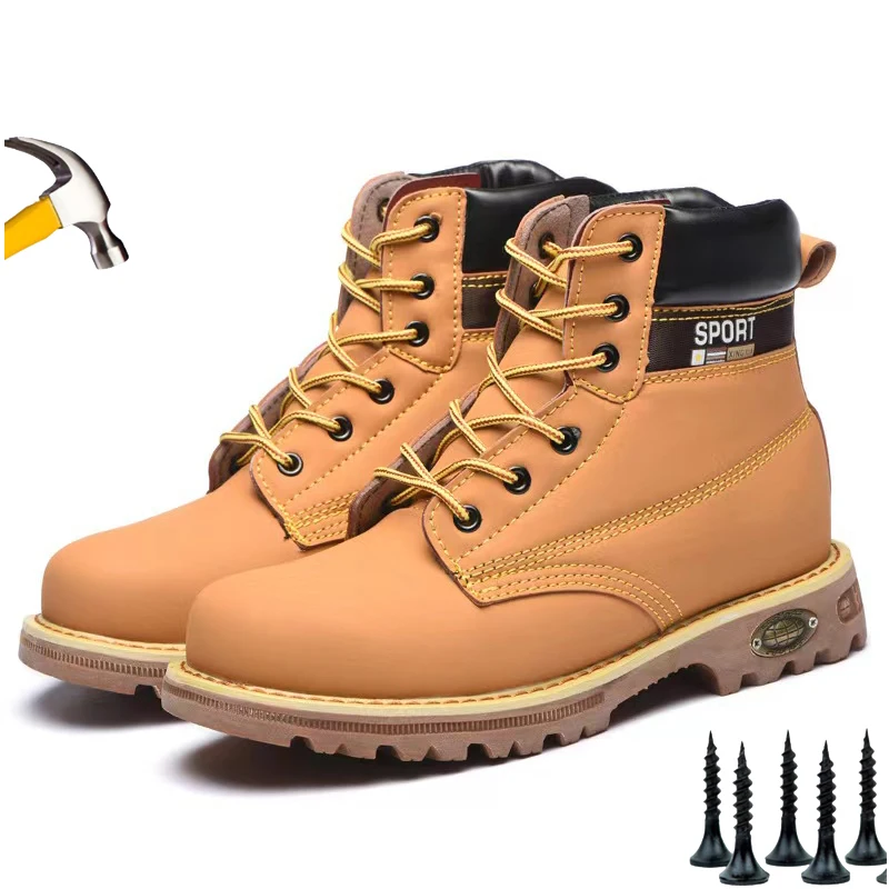 Lynjacye Mid Cut Quality Men Work Boots Anti-smash Boots Brown Steel Toe Shoes Puncture-Proof Sneakers Male Footwear Shoes
Lynjacye Mid Cut Quality Men Work Boots Anti-smash Boots Brown Steel Toe Shoes Puncture-Proof Sneakers Male Footwear Shoes