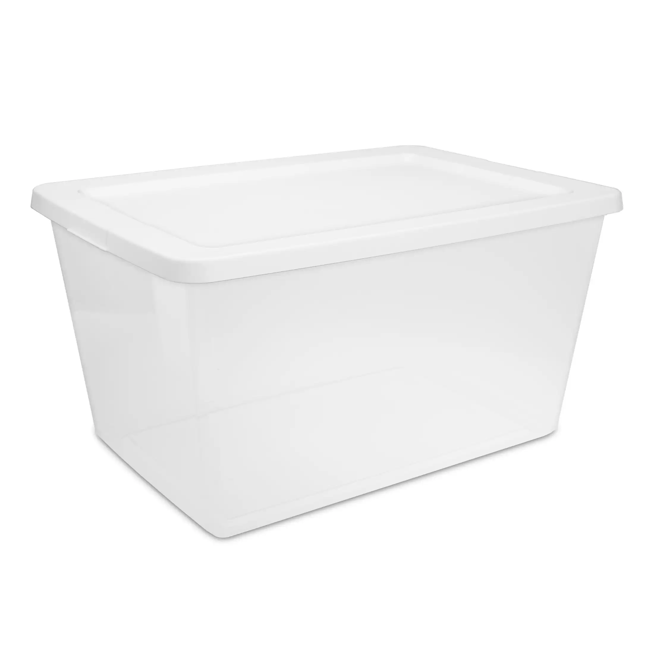 58 Quart Medium Storage Bin, Clear Plastic Storage Container with Snap-On Lid, White
58 Quart Medium Storage Bin, Clear Plastic Storage Container with Snap-On Lid, White