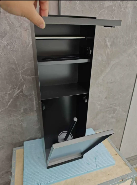 Stainless steel thickened custom wall hidden toilet carton cabinet embedded toilet trash can niche with cover
Stainless steel thickened custom wall hidden toilet carton cabinet embedded toilet trash can niche with cover