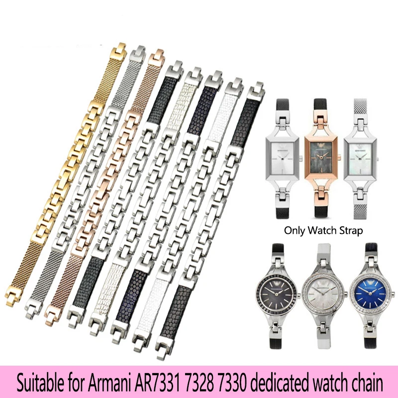 For Armani AR7331 7328 7330 7353 7418 7400 Stainless Steel Watch Strap Fine Steel Watch band Women's Leather Replacement 3.5mm
For Armani AR7331 7328 7330 7353 7418 7400 Stainless Steel Watch Strap Fine Steel Watch band Women's Leather Replacement 3.5mm