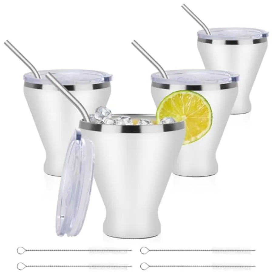 Stainl Steel Martini Glass with Lid, Double Wall Vacuum Insulated Steml Cocktail Glasses, Stay Icy Cold Wine Tumbler with Straw
Stainl Steel Martini Glass with Lid, Double Wall Vacuum Insulated Steml Cocktail Glasses, Stay Icy Cold Wine Tumbler with Straw