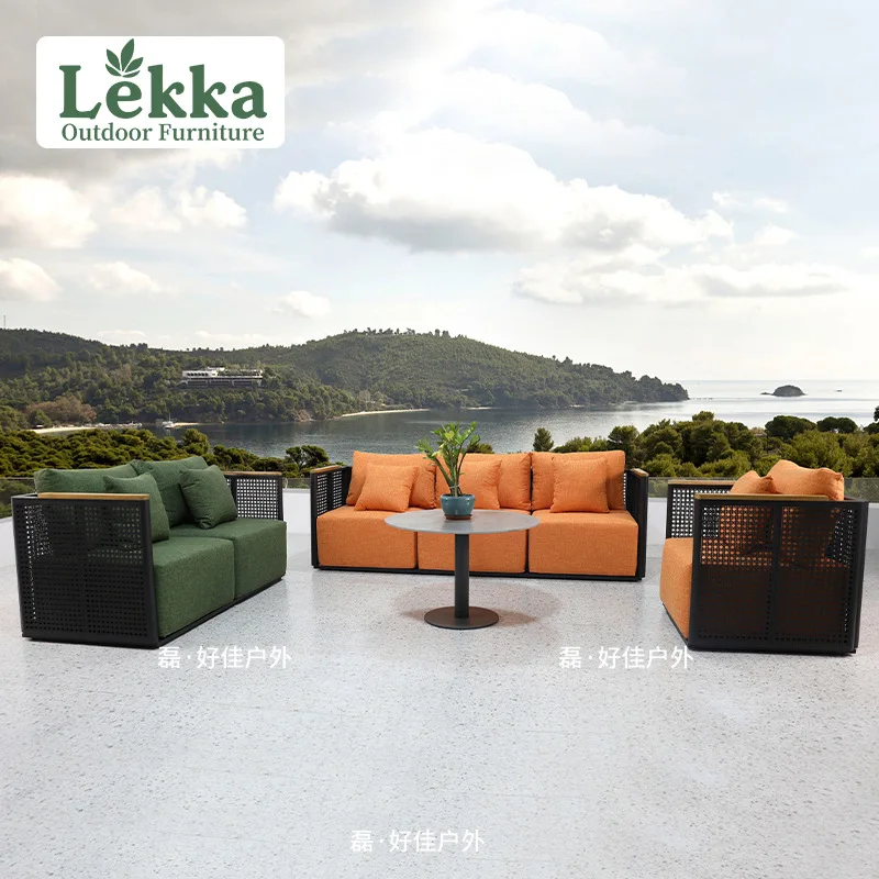 Customized Outdoor Sofa Sun Room Aluminum Alloy Terrace Garden Furniture Hotel Outdoor Lazy Sofa Coffee Table Combination 
Customized Outdoor Sofa Sun Room Aluminum Alloy Terrace Garden Furniture Hotel Outdoor Lazy Sofa Coffee Table Combination