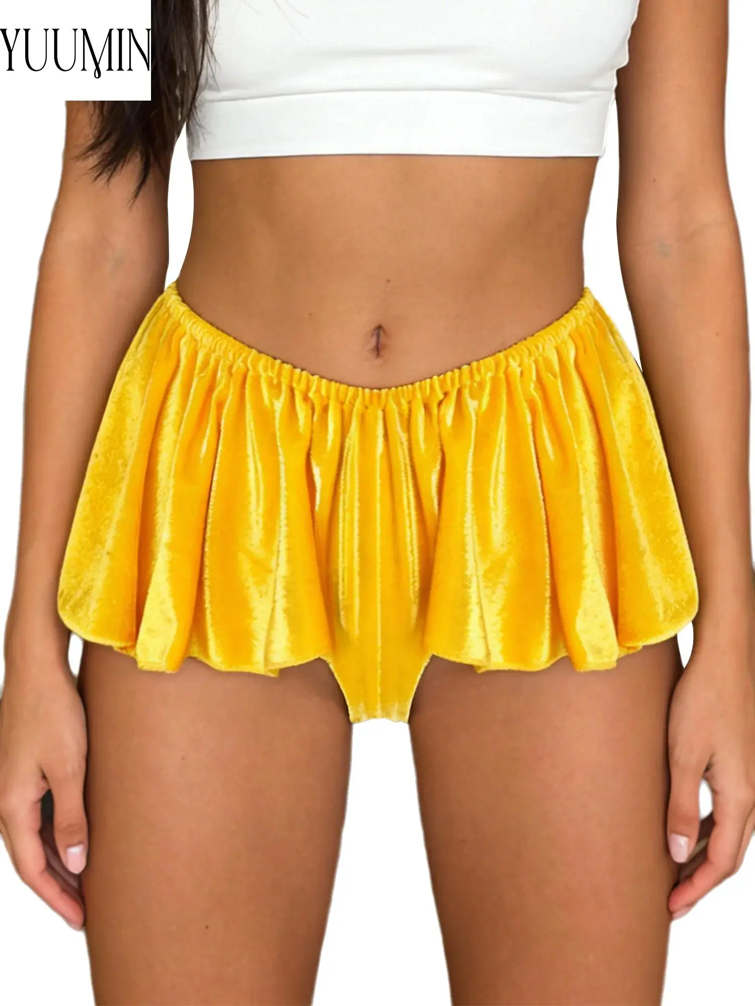 Ladies Soft Elastic Waist Velvet Shorts Ruffle Hem Design for Yoga Training & Workout
Ladies Soft Elastic Waist Velvet Shorts Ruffle Hem Design for Yoga Training & Workout