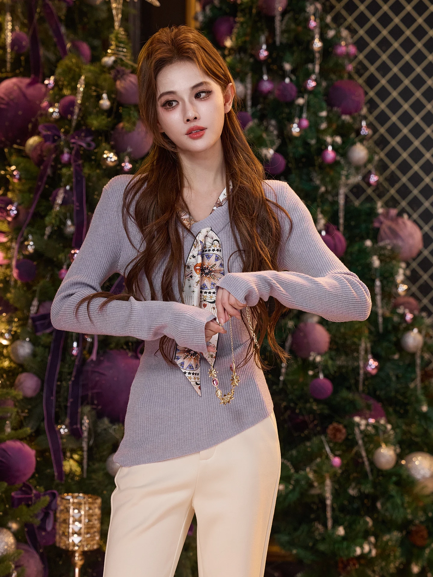 TUNT Autumn Winter V-ne Silk Scarf Knitted Sweater Slimming Softening Curves Women's Faion Gentle Sle Long Sve Breat...
TUNT Autumn Winter V-ne Silk Scarf Knitted Sweater Slimming Softening Curves Women's Faion Gentle Sle Long Sve Breat...