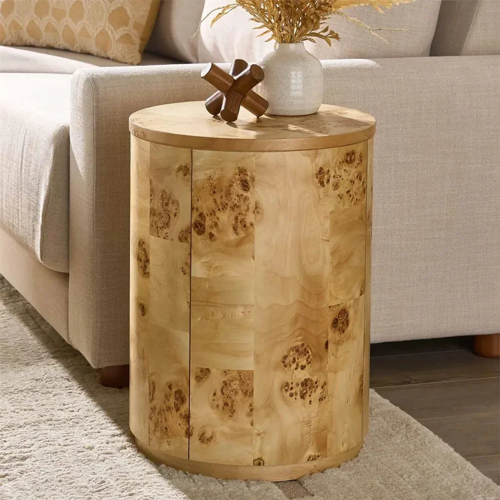 Round End Table for Small Spaces, Mid Century Modern Wooden Side Table, Small Bedside Table, Light Burl Wood Veneer
Round End Table for Small Spaces, Mid Century Modern Wooden Side Table, Small Bedside Table, Light Burl Wood Veneer