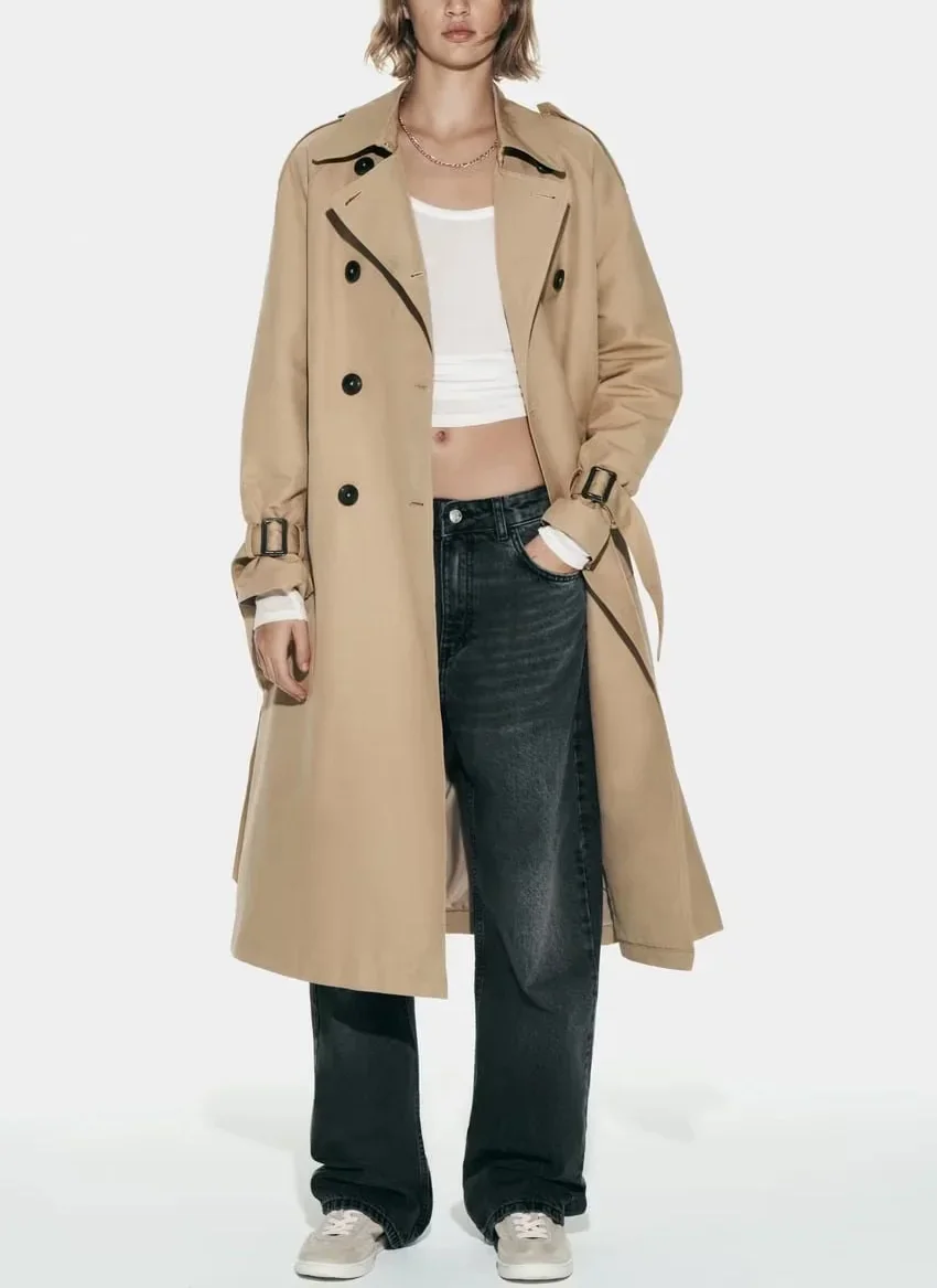 Classic Double-Breasted Loose Coat Spring New Sle Khaki Long Sve Mid-Length Windbreaker Women's Faion Outerwear
Classic Double-Breasted Loose Coat Spring New Sle Khaki Long Sve Mid-Length Windbreaker Women's Faion Outerwear