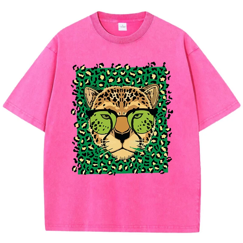Green Leopard Head Prints Washed T-Shirt Womens Cotton T Shirts O-Neck Comfortable Distressed Tops Summer Casual Woman Clothes
Green Leopard Head Prints Washed T-Shirt Womens Cotton T Shirts O-Neck Comfortable Distressed Tops Summer Casual Woman Clothes