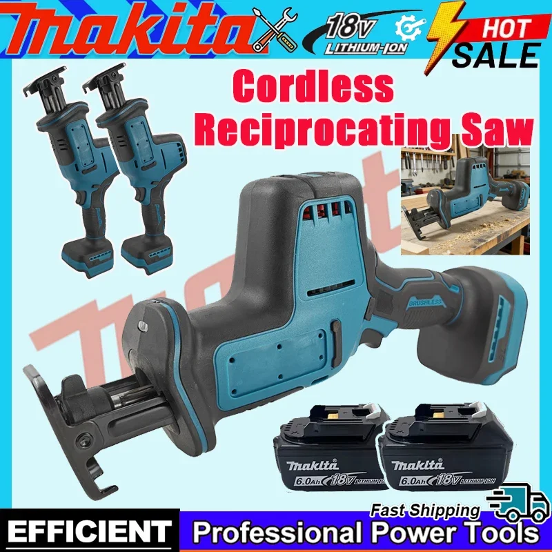 Makita Reciprocating Saw Cordless Brushless Speed Adjustable Metal Wood Electric Saw Power Tool for Dewalt/Milwaukee 18V Battery
Makita Reciprocating Saw Cordless Brushless Speed Adjustable Metal Wood Electric Saw Power Tool for Dewalt/Milwaukee 18V Battery