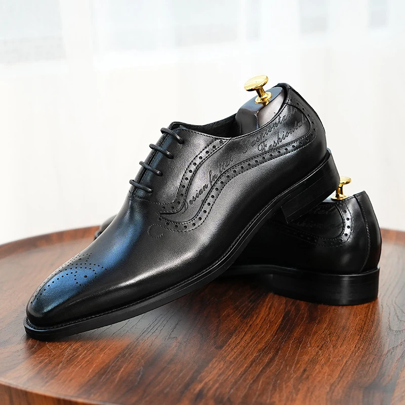Мужские классические оксфорды из натуральной кожи с винтажными шнурками, роскошные, элегантные, для делового стиля, черные, из воловьей кожи
Мужские классические оксфорды из натуральной кожи с винтажными шнурками, роскошные, элегантные, для делового стиля, черные, из воловьей кожи
