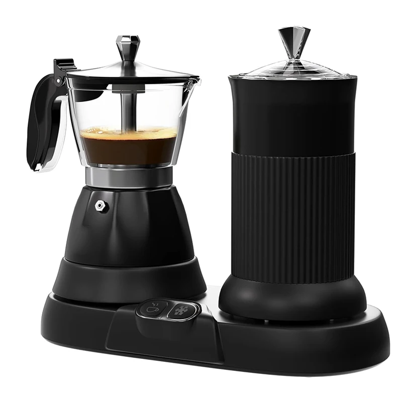 2-In-1 Electric Moka Maker Set One-touch Electric Moka Maker with Milk Foamer
2-In-1 Electric Moka Maker Set One-touch Electric Moka Maker with Milk Foamer