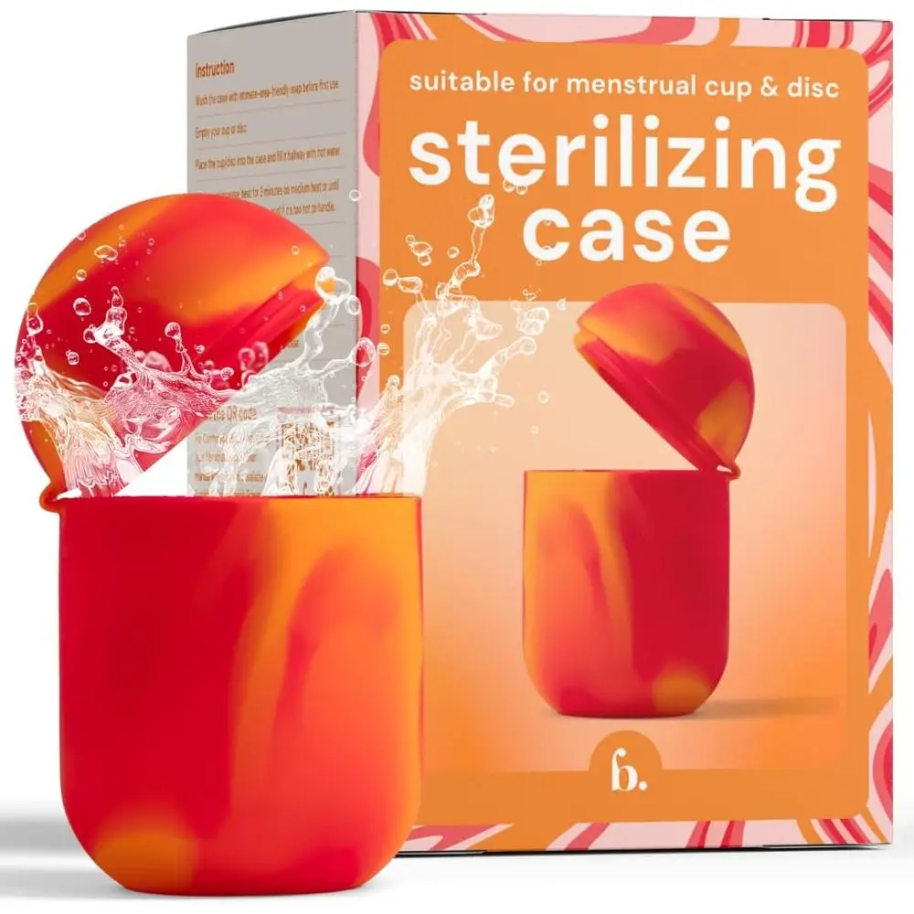 Menstrual Disc & Cup Sterilizer, Wash, and Carry Case - Orange & Red
Menstrual Disc & Cup Sterilizer, Wash, and Carry Case - Orange & Red