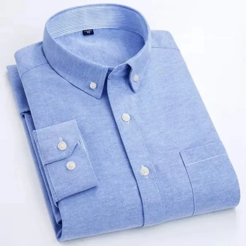 Men's Oxford Long Sleeve Plaid Striped Casual Shirt Front Patch Pocket Regular-fit Button-down Collar Thick Work White Shirts
Men's Oxford Long Sleeve Plaid Striped Casual Shirt Front Patch Pocket Regular-fit Button-down Collar Thick Work White Shirts