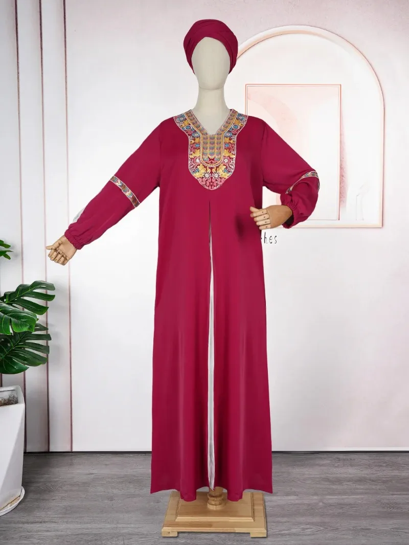 African Party Evening Dresses for Women Summer Elegant Muslim Women Long Sleeve V-neck Polyester Long Maxi Dress Outfits
African Party Evening Dresses for Women Summer Elegant Muslim Women Long Sleeve V-neck Polyester Long Maxi Dress Outfits