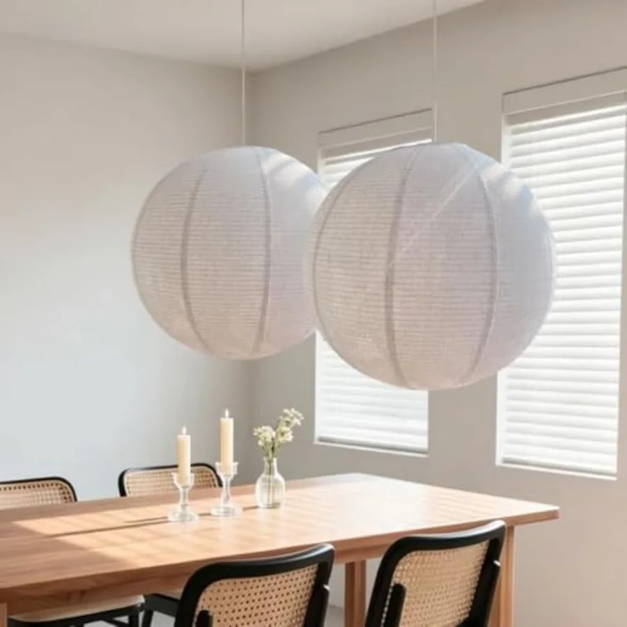 -2PCS Hanging Lamp Shade Can replace Large paper lantern 20INCH Linen Pendant Light Shade Round Off-White Handmade Fabric Lamps
-2PCS Hanging Lamp Shade Can replace Large paper lantern 20INCH Linen Pendant Light Shade Round Off-White Handmade Fabric Lamps