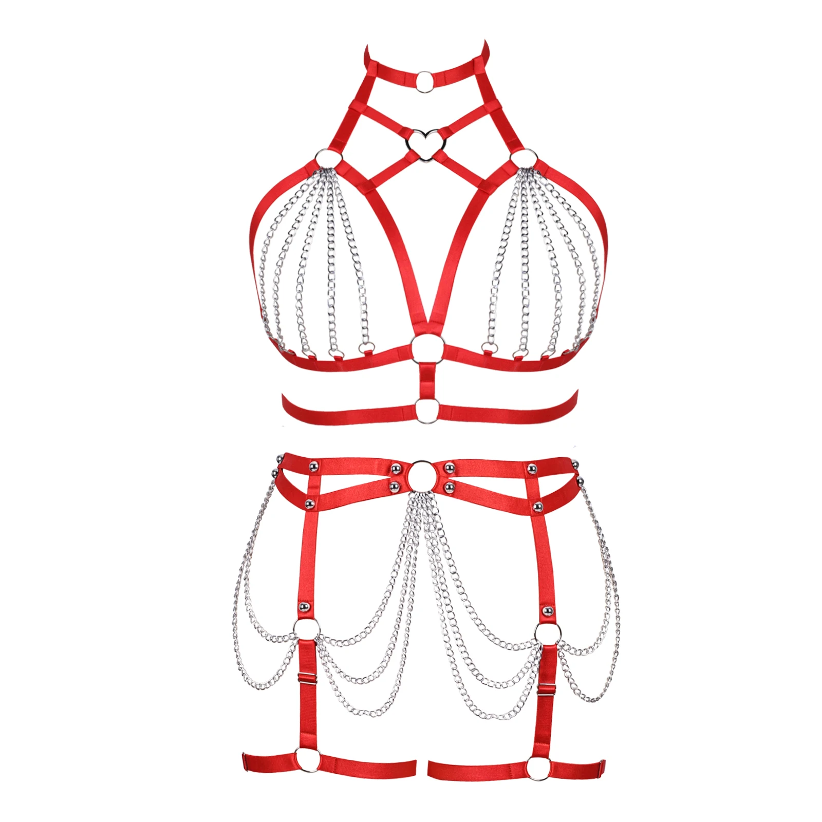 Plus Size Erotic Harness Bondage Sexy Lingerie Punk Body Strap Set Goth Chest Stocking Garter Belt Gothic Women's Underwear Bra
Plus Size Erotic Harness Bondage Sexy Lingerie Punk Body Strap Set Goth Chest Stocking Garter Belt Gothic Women's Underwear Bra