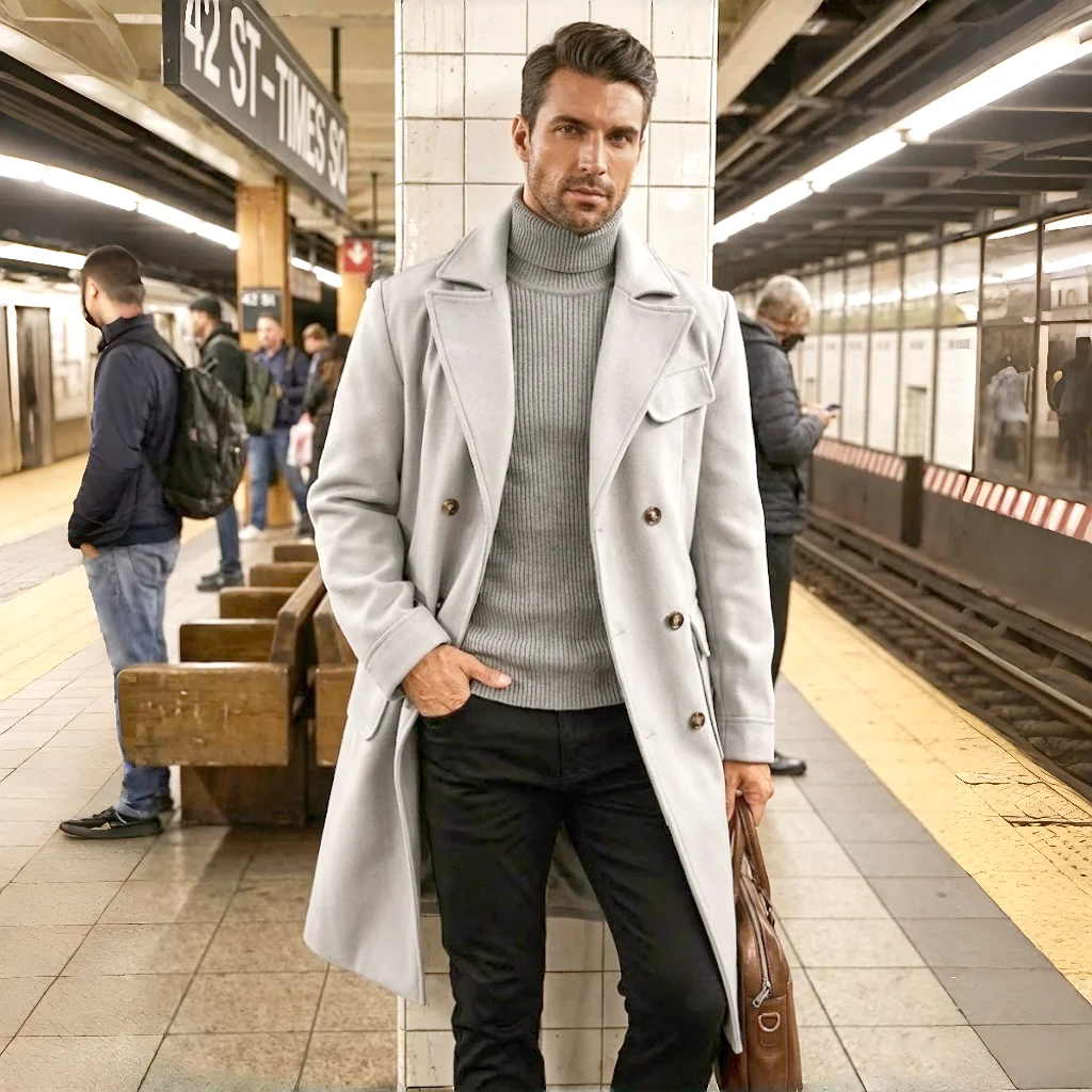 Men's Double Breasted Woolen Blend Overcoat Windproof Thickened Warm Lined Jacket Street Style Casual Coat
Men's Double Breasted Woolen Blend Overcoat Windproof Thickened Warm Lined Jacket Street Style Casual Coat