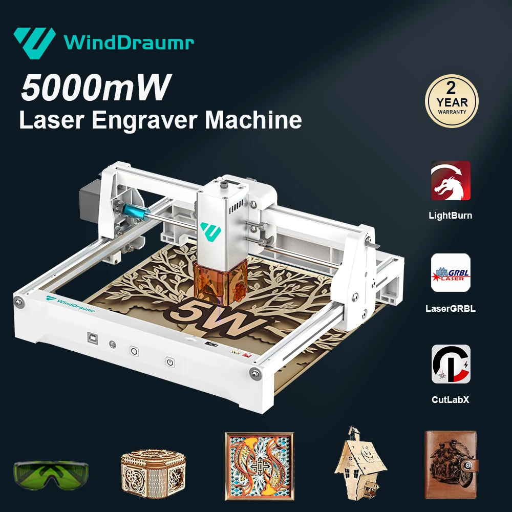 5W Laser Engraver High Accuracy Laser Engraving Machine App Control Laser Cutter CNC Machine for Wood Metal Acrylic Leather DIY
5W Laser Engraver High Accuracy Laser Engraving Machine App Control Laser Cutter CNC Machine for Wood Metal Acrylic Leather DIY