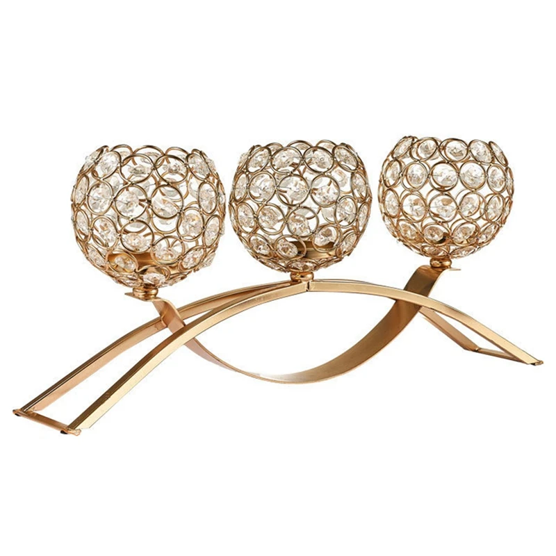 Three-Head Arch Bridge Candle Holder European Crystal Model House Handicraft Table Decoration Candle Holder Easy Install Gold
Three-Head Arch Bridge Candle Holder European Crystal Model House Handicraft Table Decoration Candle Holder Easy Install Gold