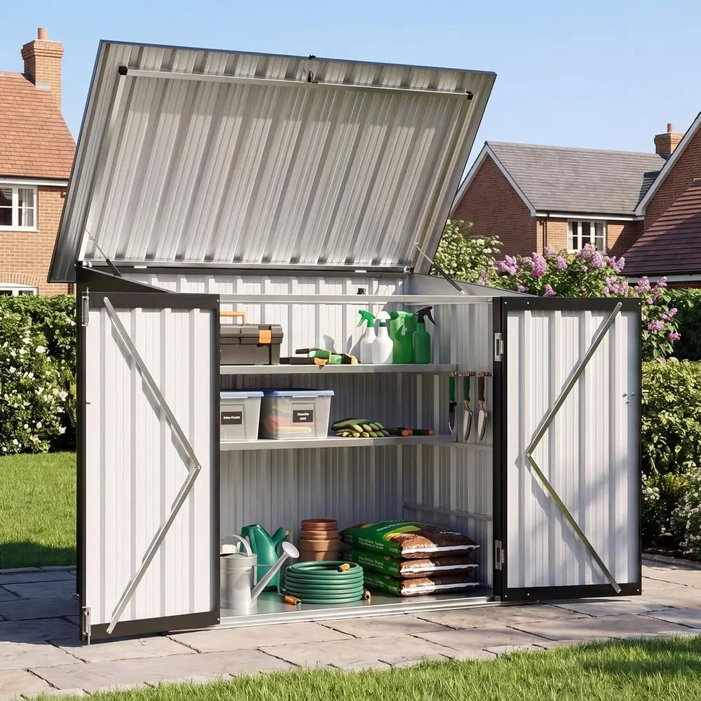 Weatherproof Outdoor Storage Cabinet with Lockable Door, 35 Cu.ft Metal Shed for Patio, Garden, and Garage, Black
Weatherproof Outdoor Storage Cabinet with Lockable Door, 35 Cu.ft Metal Shed for Patio, Garden, and Garage, Black