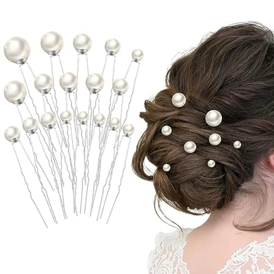 18Pcs Pearl and Rhinestone Hair Accessories for Wedding, Bridal Styling - U Shaped Bobby Pins, Hair Pins for Bride and Girls Si
18Pcs Pearl and Rhinestone Hair Accessories for Wedding, Bridal Styling - U Shaped Bobby Pins, Hair Pins for Bride and Girls Si